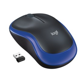 Logitech M185 Rato Sem Fios RF Wireless Ambidestro 1000 DPI Ótico 3 Botões Preto, Azul - 910-002236 - 5099206028838