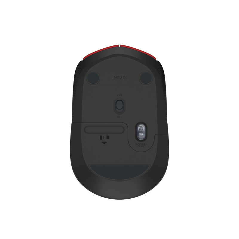 Logitech M171 Rato Sem Fios RF Wireless Ambidestro 1000 DPI Ótico 2 Botões Preto, Vermelho - 910-004641 - 5099206062870