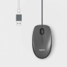 Logitech M100 Rato Com Fios USB Ambidestro 1000 DPI Ótico 3 Botões Preto, Cinzento - 910-006652 - 5099206104242