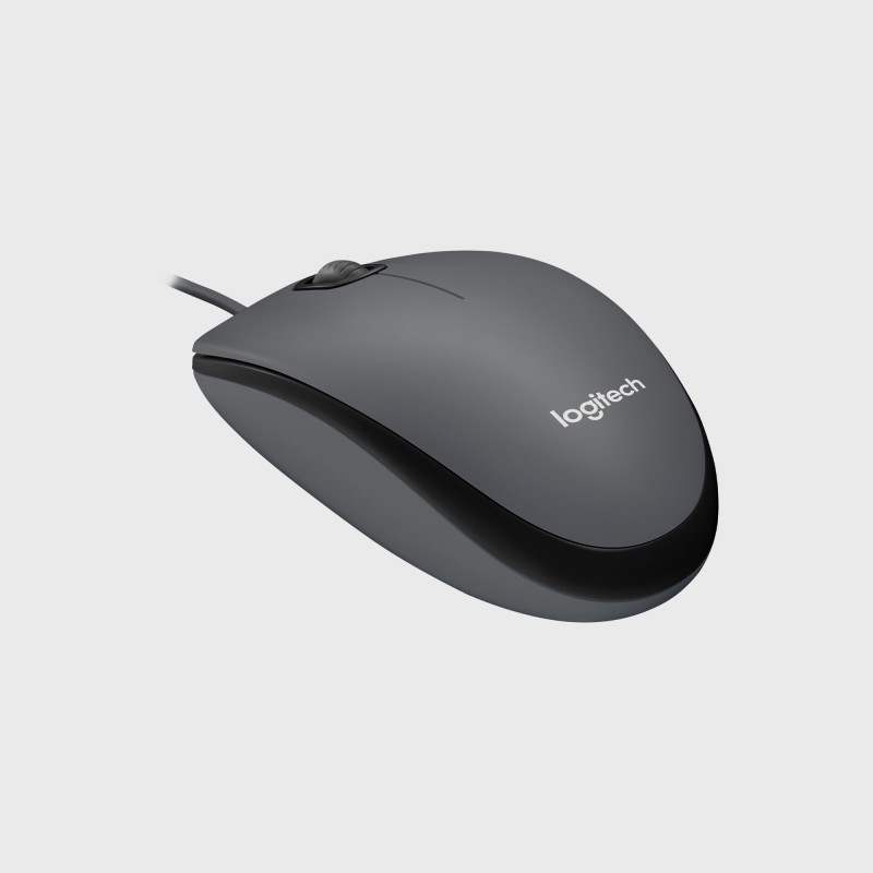 Logitech M100 Rato Com Fios USB Ambidestro 1000 DPI Ótico 3 Botões Preto, Cinzento - 910-006652 - 5099206104242