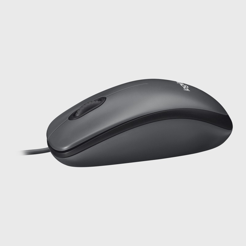 Logitech M100 Rato Com Fios USB Ambidestro 1000 DPI Ótico 3 Botões Preto, Cinzento - 910-006652 - 5099206104242