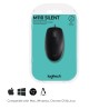 Logitech M110 Silent Rato Ambidestro Com Fios USB 1000 DPI Ótico 3 Botões Preto, Cinzento - 910-005508 - 5099206080539