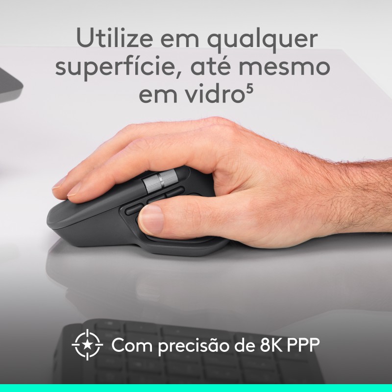 Logitech MX Master 4 Rato Ergonómico Sem Fios RF/Bluetooth 8000 DPI Laser 8 Botões Grafite - 910-007562 - 5099206133082