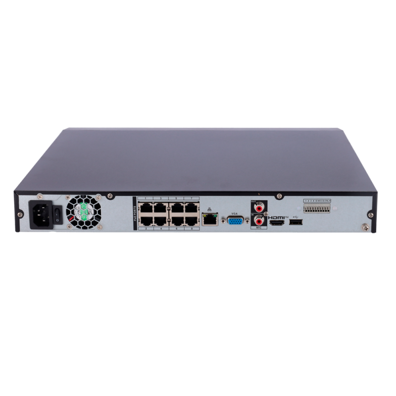 X-Security XS-NVR3208A-8P-AI Gravador NVR, 8 CH, 8 IP, 8 PoE, 12 MP, 256 Mbps, 2 HDD até 10 TB, HDMI 4K e VGA, IA, WEB, DSS/PSS, Smartphone e NVR - 8435325475172