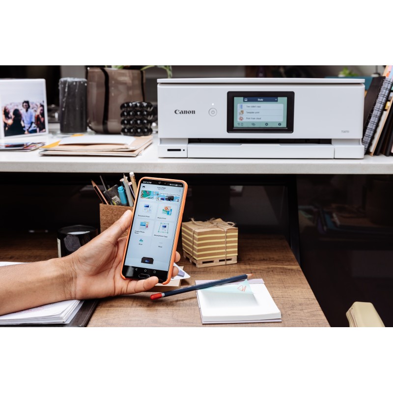 Canon PIXMA TS8751 Impressora Multifunções Fotográfica Jato de Tinta Cores A4 4800 x 1200 DPI Duplex Wi-Fi/USB Branco - 6152C026 - 4549292218411