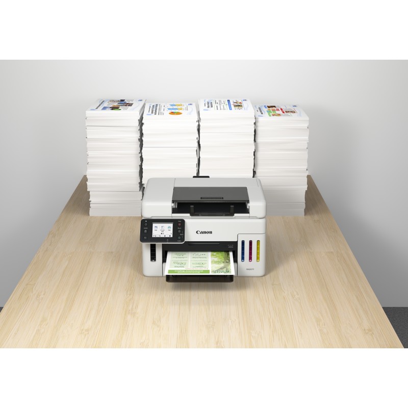 Canon MAXIFY GX6550 Impressora Multifunções Jato de Tinta Cores MegaTank Recarregável A4 600 x 1200 DPI Duplex Wi-Fi/Ethernet/USB Preto, Branco - 6351C006 - 4549292223644