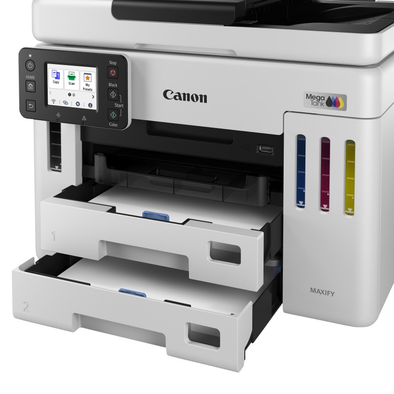 Canon MAXIFY GX7150 Impressora Multifunções Jato de Tinta Cores MegaTank Recarregável A4 600 x 1200 DPI Duplex Wi-Fi/Ethernet/USB Preto, Branco - 6880C006 - 4549292240276