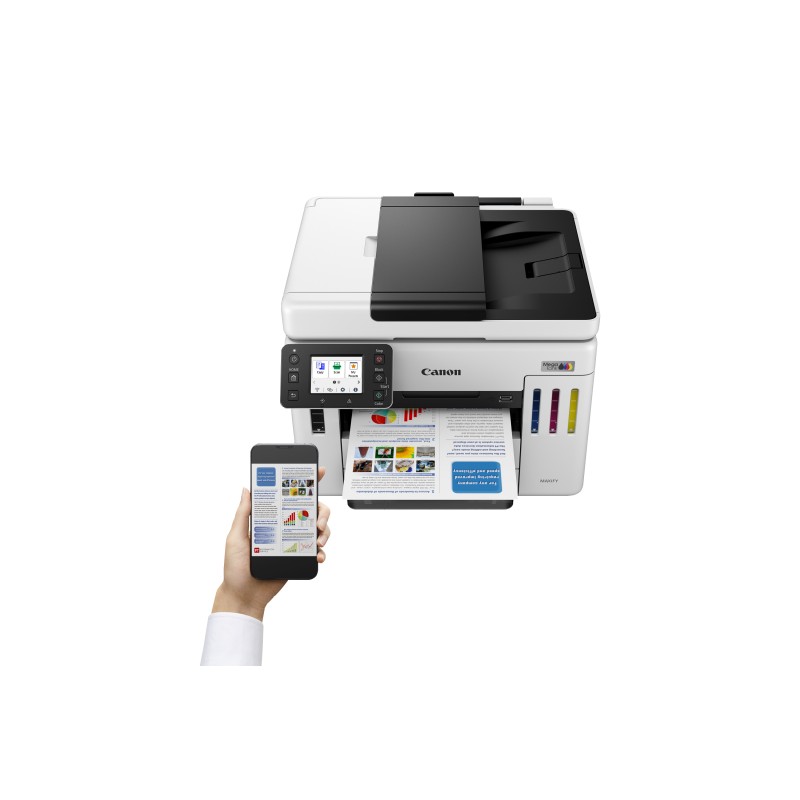 Canon MAXIFY GX7150 Impressora Multifunções Jato de Tinta Cores MegaTank Recarregável A4 600 x 1200 DPI Duplex Wi-Fi/Ethernet/USB Preto, Branco - 6880C006 - 4549292240276