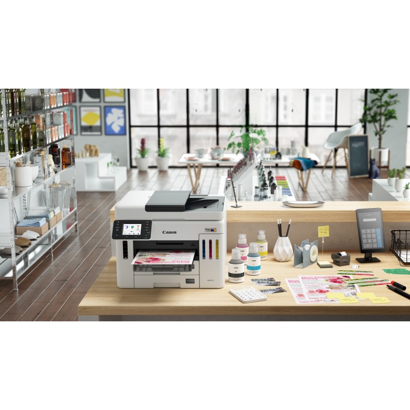 Canon MAXIFY GX7150 Impressora Multifunções Jato de Tinta Cores MegaTank Recarregável A4 600 x 1200 DPI Duplex Wi-Fi/Ethernet/USB Preto, Branco - 6880C006 - 4549292240276