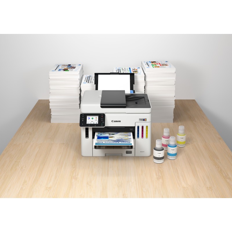 Canon MAXIFY GX7150 Impressora Multifunções Jato de Tinta Cores MegaTank Recarregável A4 600 x 1200 DPI Duplex Wi-Fi/Ethernet/USB Preto, Branco - 6880C006 - 4549292240276