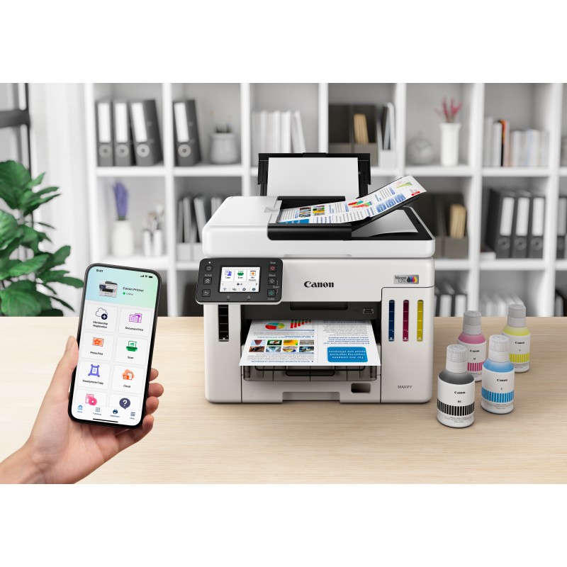 Canon MAXIFY GX7150 Impressora Multifunções Jato de Tinta Cores MegaTank Recarregável A4 600 x 1200 DPI Duplex Wi-Fi/Ethernet/USB Preto, Branco - 6880C006 - 4549292240276