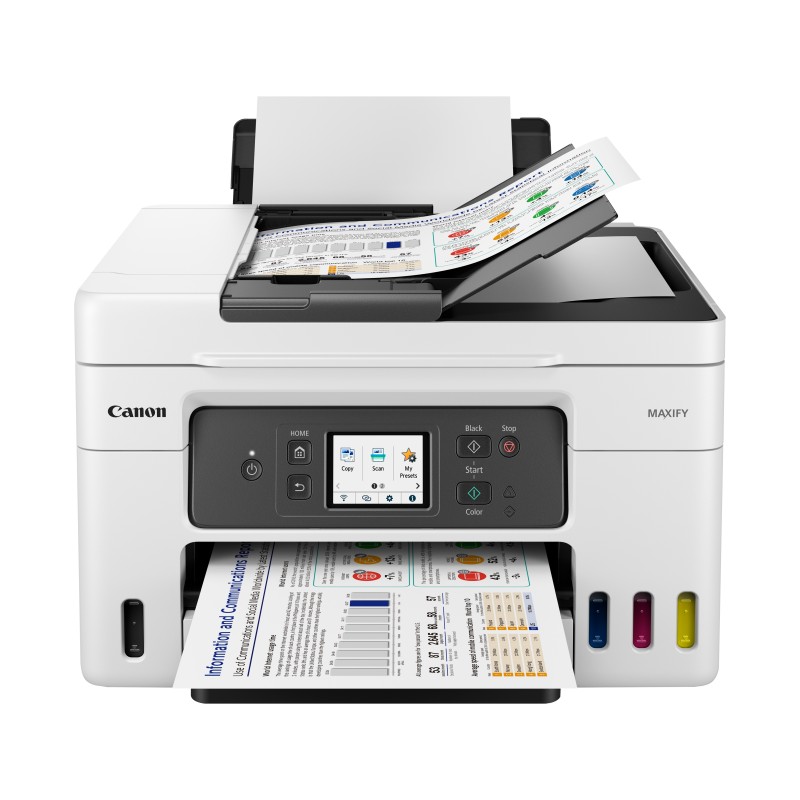 Canon MAXIFY GX4050 Impressora Multifunções Jato de Tinta Cores MegaTank Recarregável A4 600 x 1200 DPI Duplex Wi-Fi/Ethernet/USB Preto, Branco - 5779C006 - 4549292204261