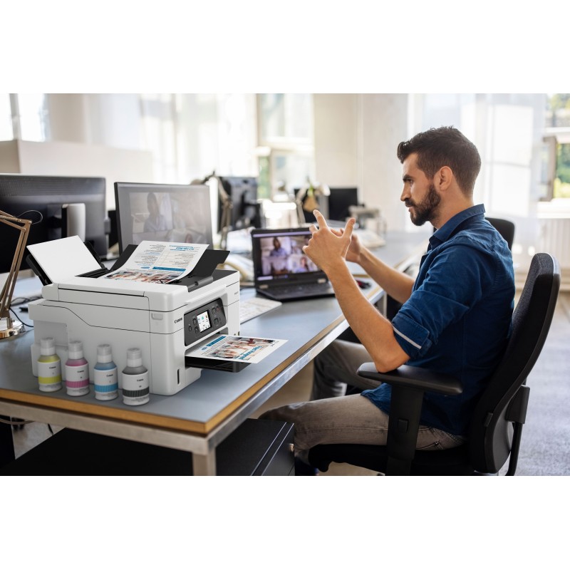 Canon MAXIFY GX4050 Impressora Multifunções Jato de Tinta Cores MegaTank Recarregável A4 600 x 1200 DPI Duplex Wi-Fi/Ethernet/USB Preto, Branco - 5779C006 - 4549292204261
