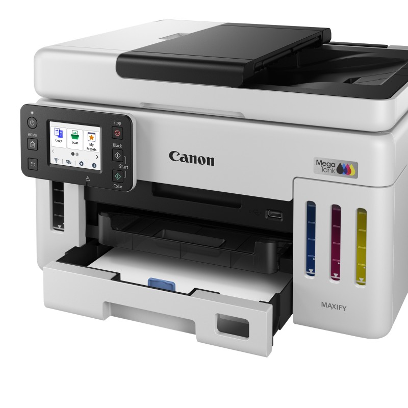 Canon MAXIFY GX6150 Impressora Multifunções Jato de Tinta Cores MegaTank Recarregável A4 600 x 1200 DPI Duplex Wi-Fi/Ethernet/USB Preto, Branco - 6882C006 - 4549292240375