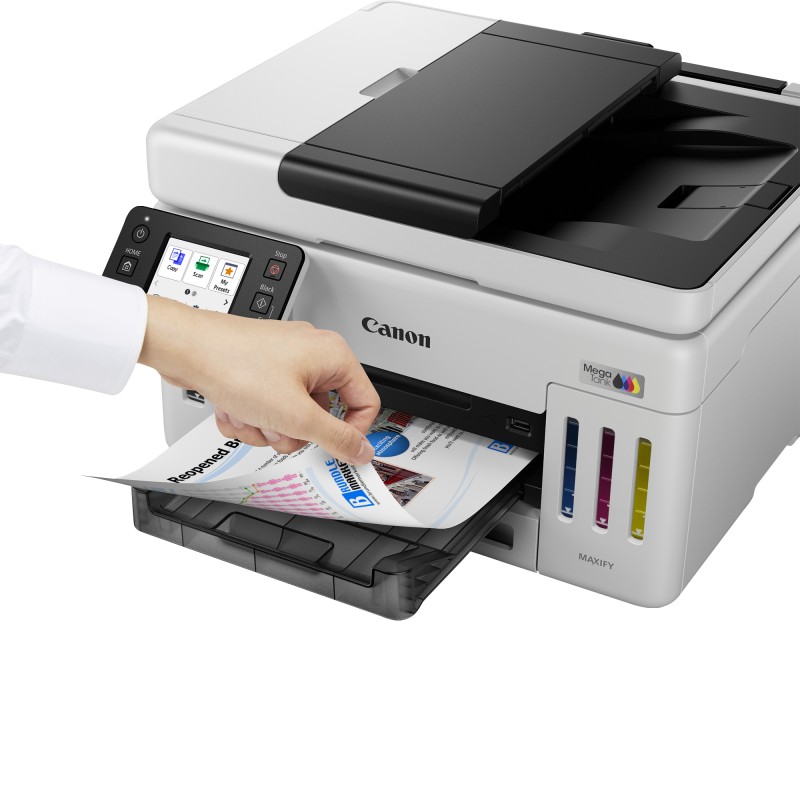 Canon MAXIFY GX6150 Impressora Multifunções Jato de Tinta Cores MegaTank Recarregável A4 600 x 1200 DPI Duplex Wi-Fi/Ethernet/USB Preto, Branco - 6882C006 - 4549292240375