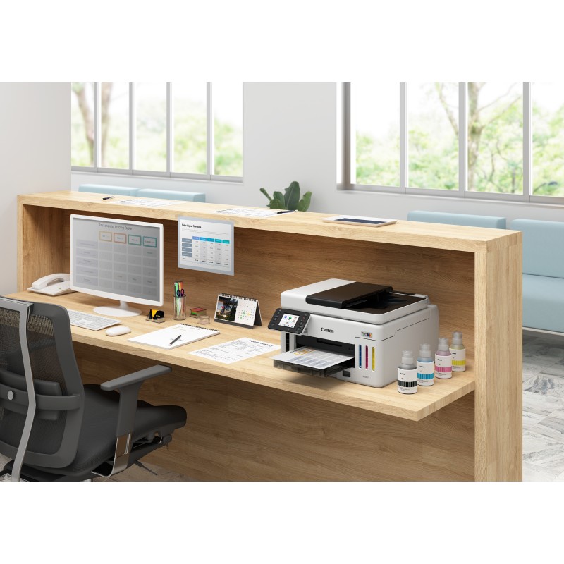 Canon MAXIFY GX6150 Impressora Multifunções Jato de Tinta Cores MegaTank Recarregável A4 600 x 1200 DPI Duplex Wi-Fi/Ethernet/USB Preto, Branco - 6882C006 - 4549292240375