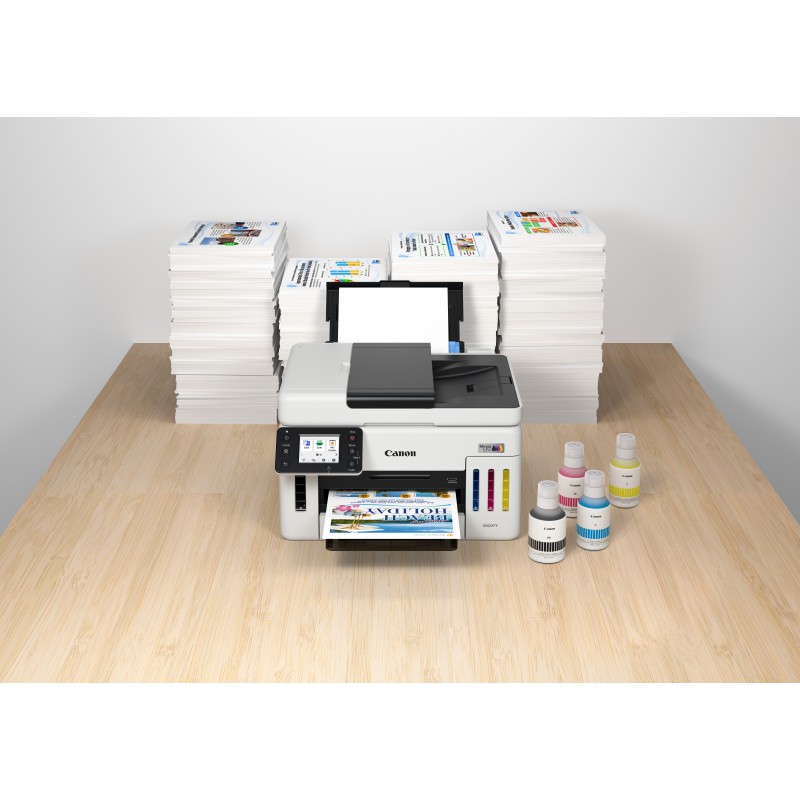 Canon MAXIFY GX6150 Impressora Multifunções Jato de Tinta Cores MegaTank Recarregável A4 600 x 1200 DPI Duplex Wi-Fi/Ethernet/USB Preto, Branco - 6882C006 - 4549292240375