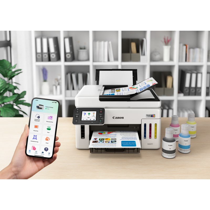 Canon MAXIFY GX6150 Impressora Multifunções Jato de Tinta Cores MegaTank Recarregável A4 600 x 1200 DPI Duplex Wi-Fi/Ethernet/USB Preto, Branco - 6882C006 - 4549292240375