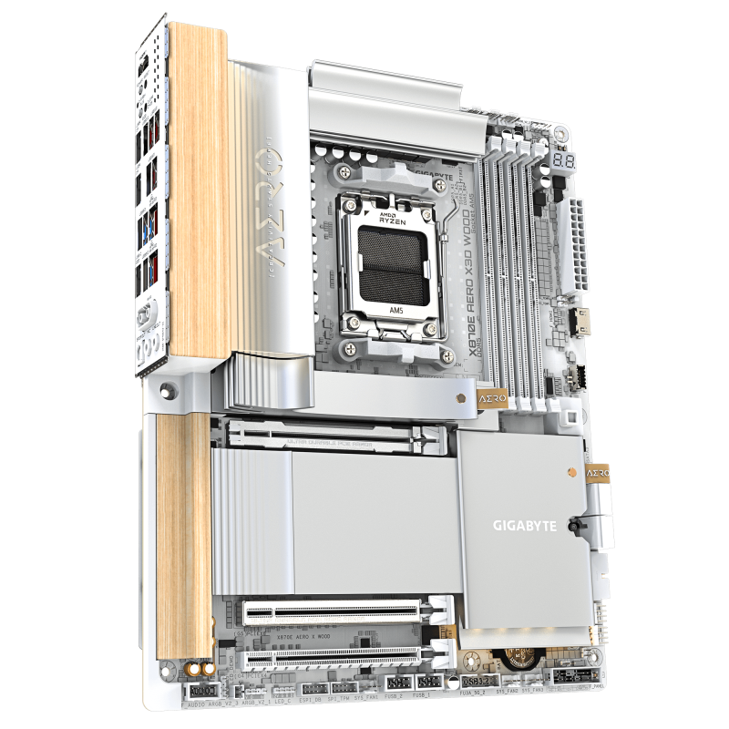 Gigabyte X870E AERO X3D WOOD AORUS ELITE WIFI7 Motherboard AMD X870E Socket AM5 DDR5 ATX PCIe 5.0 M.2 Wi-Fi - 9MX87EOXD-00-G10 - 4719331878481