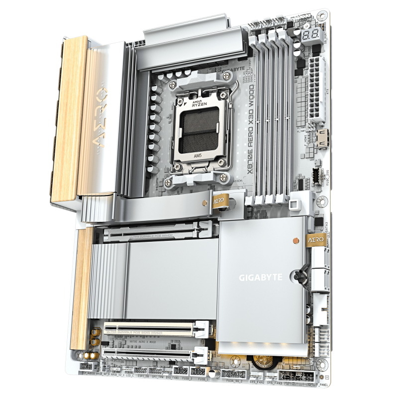 Gigabyte X870E AERO X3D WOOD AORUS ELITE WIFI7 Motherboard AMD X870E Socket AM5 DDR5 ATX PCIe 5.0 M.2 Wi-Fi - 9MX87EOXD-00-G10 - 4719331878481
