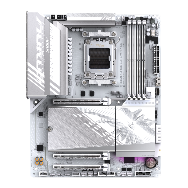 Gigabyte B850 AORUS ELITE WIFI7 ICE Motherboard AMD B850 Socket AM5 DDR5 ATX PCIe 5.0 M.2 Wi-Fi - 9MB85EL7E-00-G10 - 4719331866099