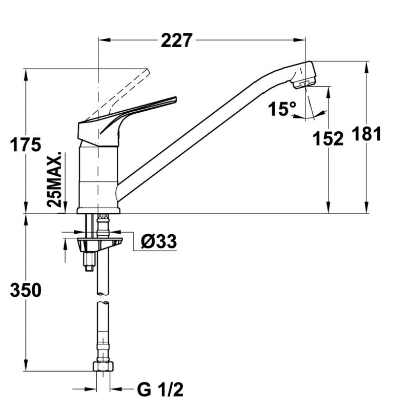 Teka Easy MTP 913 Misturadora de Cozinha de Bancada, Bica Baixa Giratória, 18,1 cm, Inox - 8421152084724
