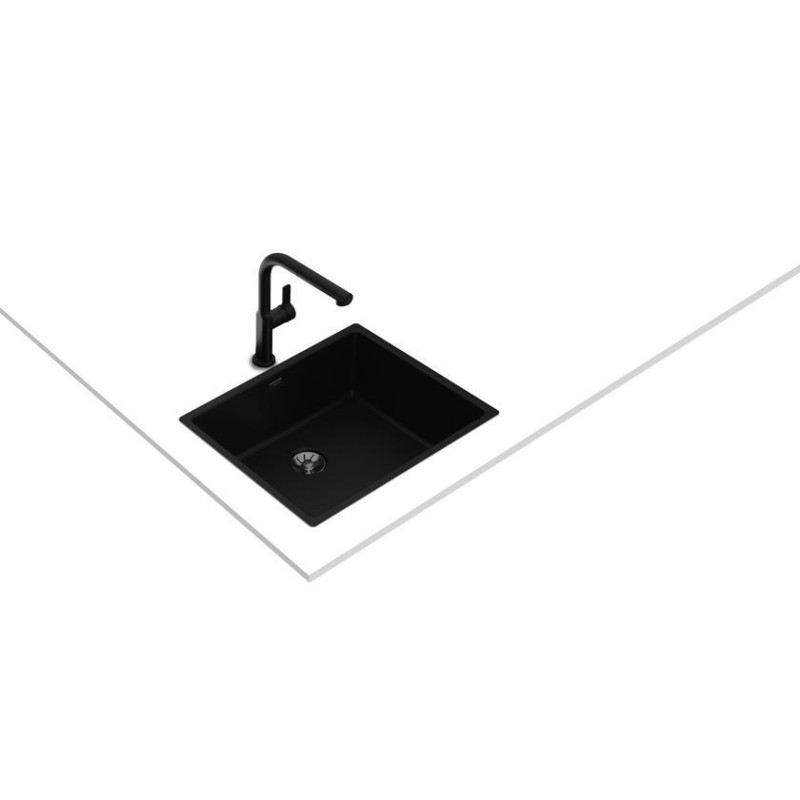 Teka TOPLINE RS15 50.40 BK MAESTRO Lava-Loiças de Encastre, 1 Cuba, Sem Escorredor, 54x44 cm, Aço, Preto - 115000088 - 8434778036190