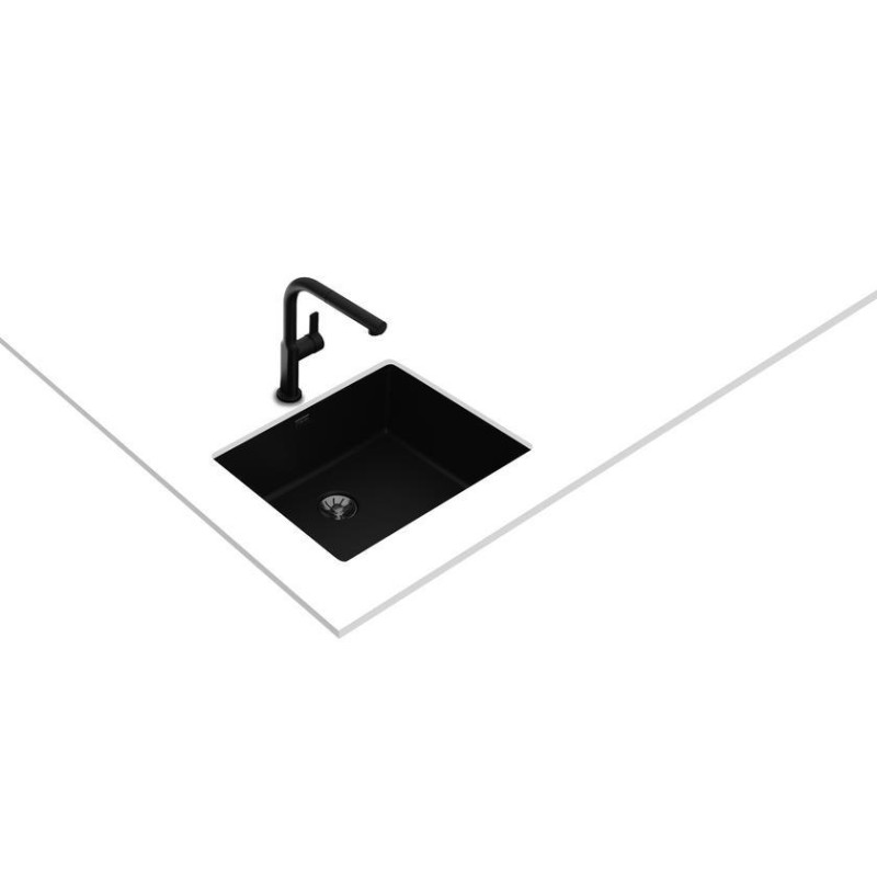 Teka TOPLINE RS15 50.40 BK MAESTRO Lava-Loiças de Encastre, 1 Cuba, Sem Escorredor, 54x44 cm, Aço, Preto - 115000088 - 8434778036190