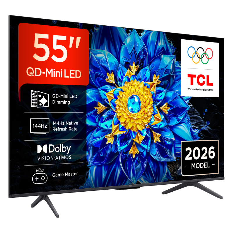TCL P8L 55P8L QD-MiniLED TV Plano 139,7 cm (55") 4K Ultra HD, Smart TV, Wi-Fi, Ethernet, LAN, Bluetooth, Preto - 5901292530204