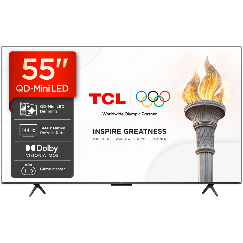 TCL P8L 55P8L QD-MiniLED TV Plano 139,7 cm (55") 4K Ultra HD, Smart TV, Wi-Fi, Ethernet, LAN, Bluetooth, Preto - 5901292530204