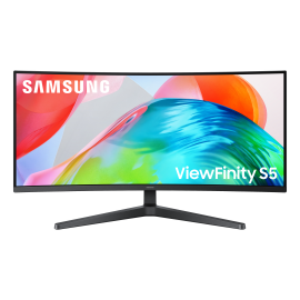 Samsung ViewFinity S5 S34H550GAU S55GH LCD Monitor Gaming Curvo, 86,4 cm (34"), 3440 x 1440 pixels UltraWide Quad HD, 120Hz, HDMI, DisplayPort, Ajuste de Inclinação, Preto - LS34H550GAUXEN - 8806099184940