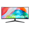 Samsung ViewFinity S5 S34H550GAU S55GH LCD Monitor Gaming Curvo, 86,4 cm (34"), 3440 x 1440 pixels UltraWide Quad HD, 120Hz, HDMI, DisplayPort, Ajuste de Inclinação, Preto - LS34H550GAUXEN - 8806099184940