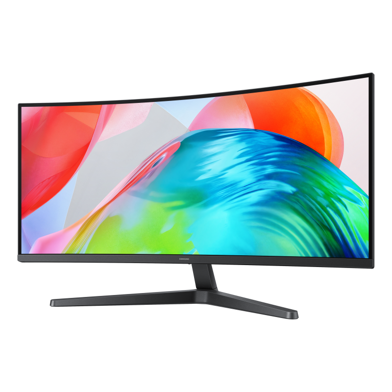 Samsung ViewFinity S5 S34H550GAU S55GH LCD Monitor Gaming Curvo, 86,4 cm (34"), 3440 x 1440 pixels UltraWide Quad HD, 120Hz, HDMI, DisplayPort, Ajuste de Inclinação, Preto - LS34H550GAUXEN - 8806099184940