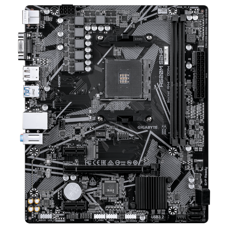 Gigabyte A520M S2HP Motherboard AMD A520 Socket AM4 DDR4 micro ATX PCIe 3.0 M.2 - A520M S2HP - 4719331882457