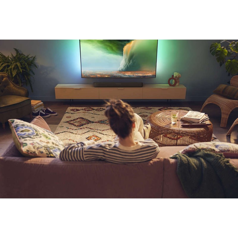 Philips TAB5109/10 Coluna Soundbar 2.0 60W, Bluetooth/HDMI ARC, Cinzento - 4895229136762
