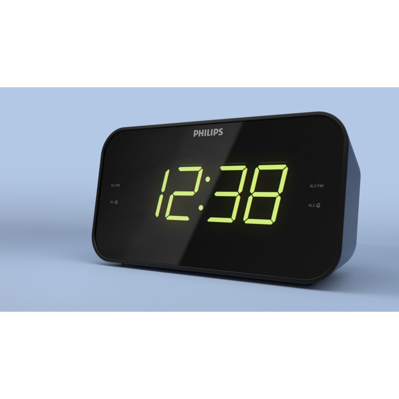 Philips TAR3306/12 Rádio Despertador FM, Relógio Digital, Preto - 4895229116641