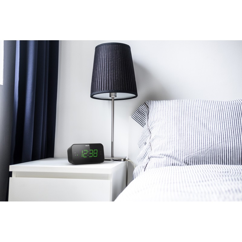 Philips TAR3306/12 Rádio Despertador FM, Relógio Digital, Preto - 4895229116641