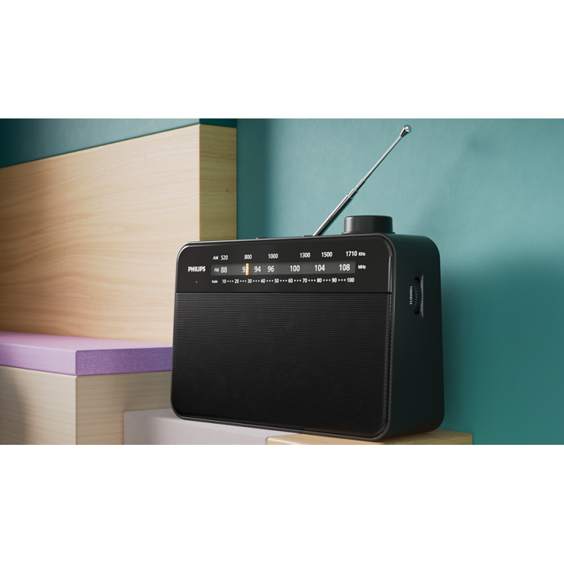 Philips TAR2509/10 Rádio Portátil FM/AM, Sintonizador Analógico, Altifalante Incorporado, Saída Auscultadores 3.5mm, Preto - 4895229144255