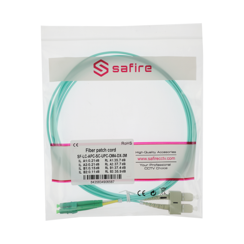 Safire SF-LC-APC-SC-UPC-OM4-DX-3M