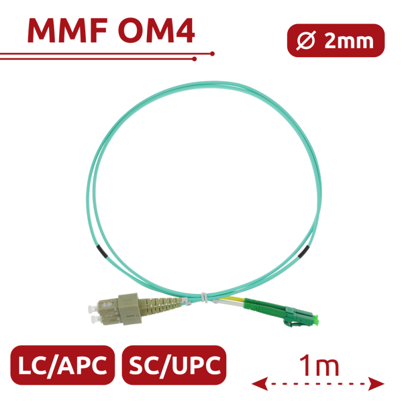 Safire SF-LC-APC-SC-UPC-OM4-DX-1M