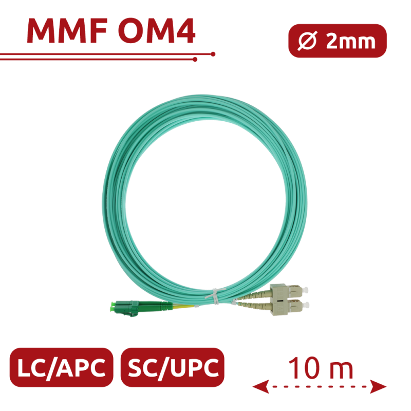 Safire SF-LC-APC-SC-UPC-OM4-DX-10M