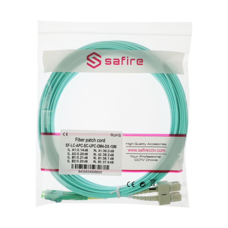Safire SF-LC-APC-SC-UPC-OM4-DX-10M