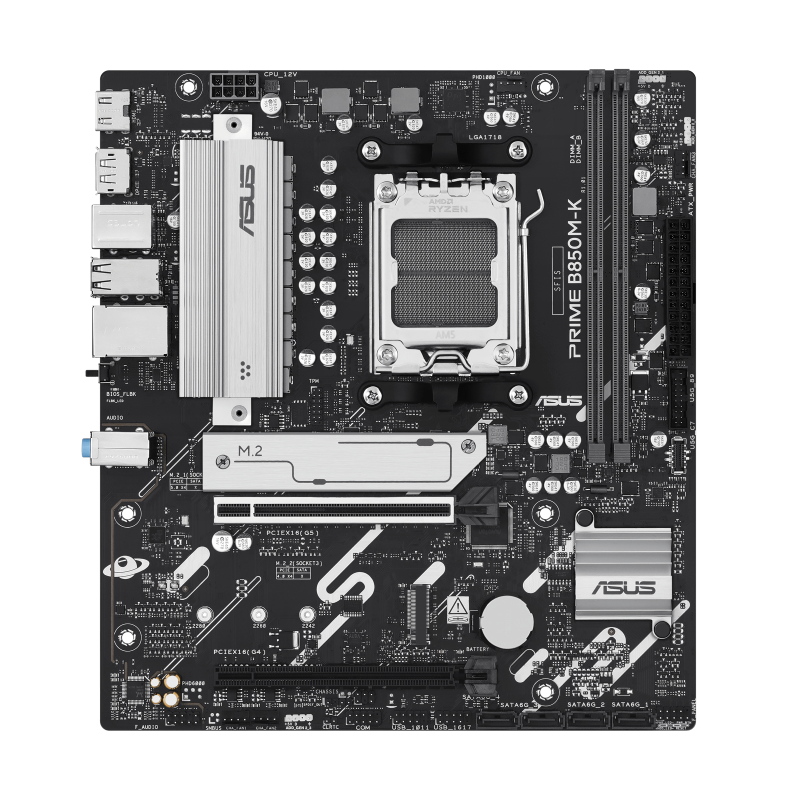 ASUS PRIME B850M-K Motherboard AMD B850 Socket AM5 DDR5 micro ATX PCIe 5.0 M.2 - 90MB1LV0-M0EAY0 - 4711636005517