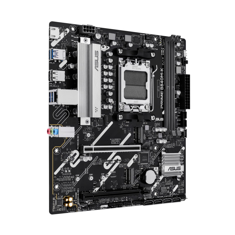 ASUS PRIME B840M-K Motherboard AMD B840 Socket AM5 DDR5 micro ATX PCIe 4.0 M.2 - 90MB1PK0-M0EAY0 - 4711636435048