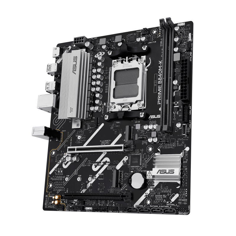 ASUS PRIME B840M-K Motherboard AMD B840 Socket AM5 DDR5 micro ATX PCIe 4.0 M.2 - 90MB1PK0-M0EAY0 - 4711636435048