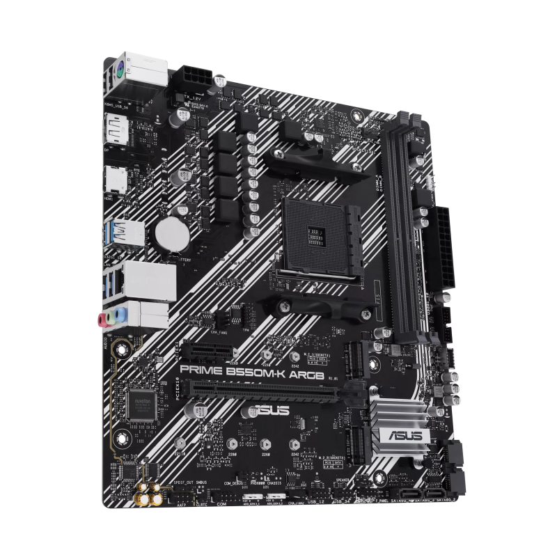 ASUS PRIME B550M-K ARGB Motherboard AMD B550 Socket AM4 DDR4 micro ATX PCIe 4.0 M.2 - 90MB1GC0-M0EAY0 - 4711387316030