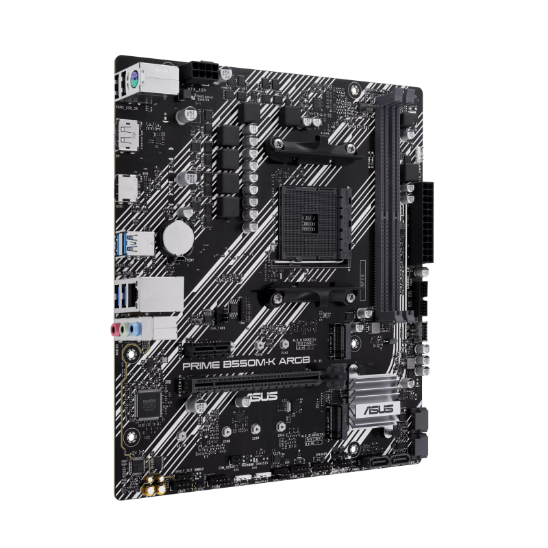 ASUS PRIME B550M-K ARGB Motherboard AMD B550 Socket AM4 DDR4 micro ATX PCIe 4.0 M.2 - 90MB1GC0-M0EAY0 - 4711387316030