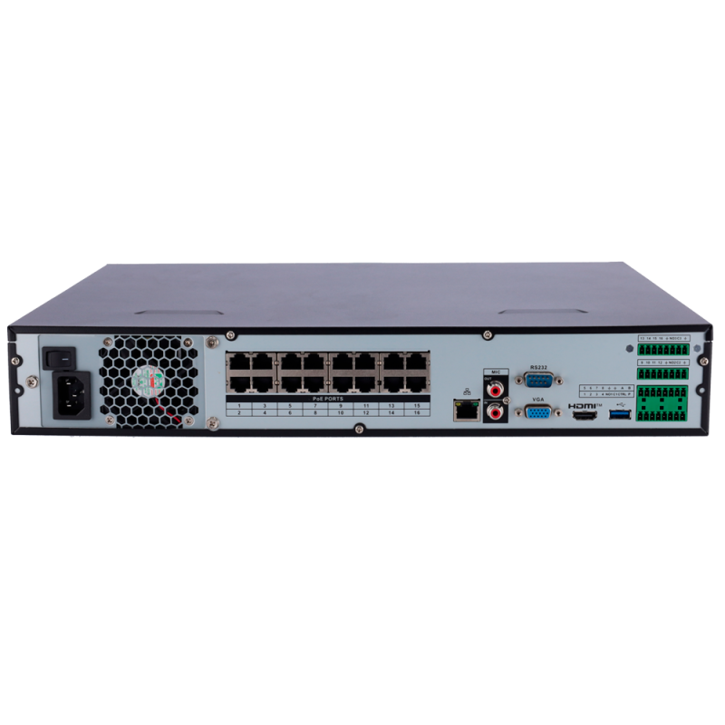 X-Security XS-NVR3416A-16P-WIZ Gravador NVR, 16 CH, 16 IP, 16 MP, 256 Mbps, 4 HDD até 16 TB, HDMI 4K e VGA, IA, SMD, WizSense e QuickPick - 8435325487151