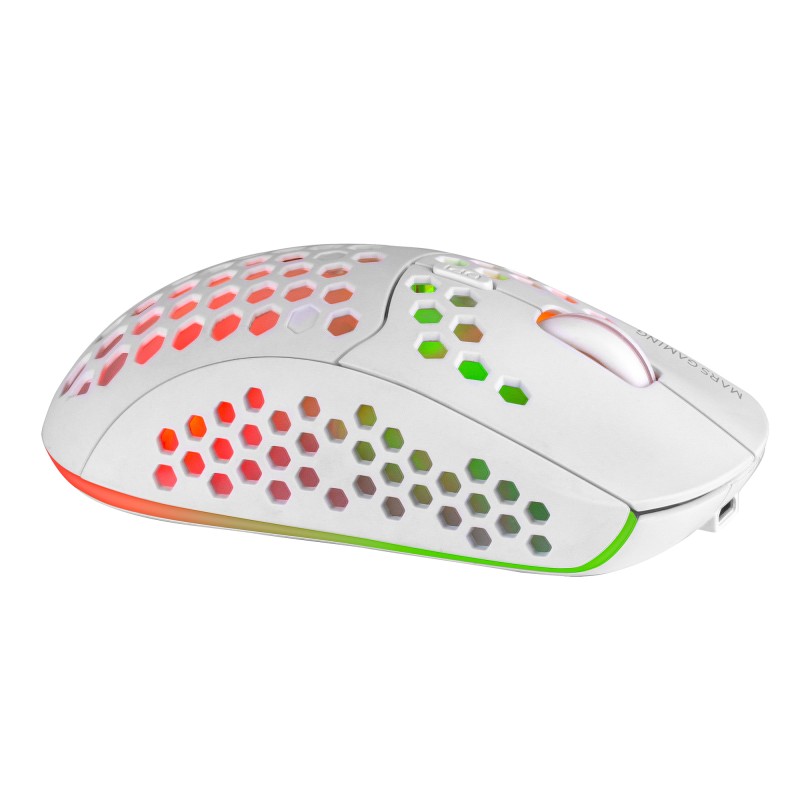 Mars Gaming MMW3W Rato Gaming RGB Sem Fios RF Wireless 3200 DPI Ótico 6 Botões Branco - 8435693100027