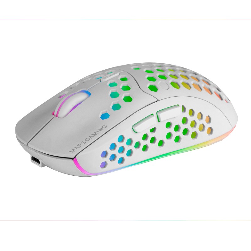 Mars Gaming MMW3W Rato Gaming RGB Sem Fios RF Wireless 3200 DPI Ótico 6 Botões Branco - 8435693100027